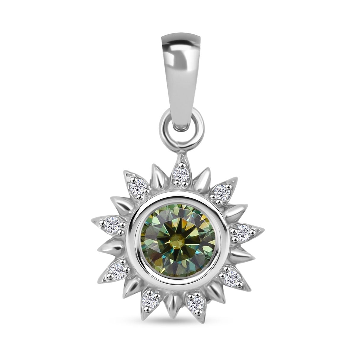D'Joy Paraiba Moissanit Anhänger 925 Silber rhodiniert ca. 0,48 ct.