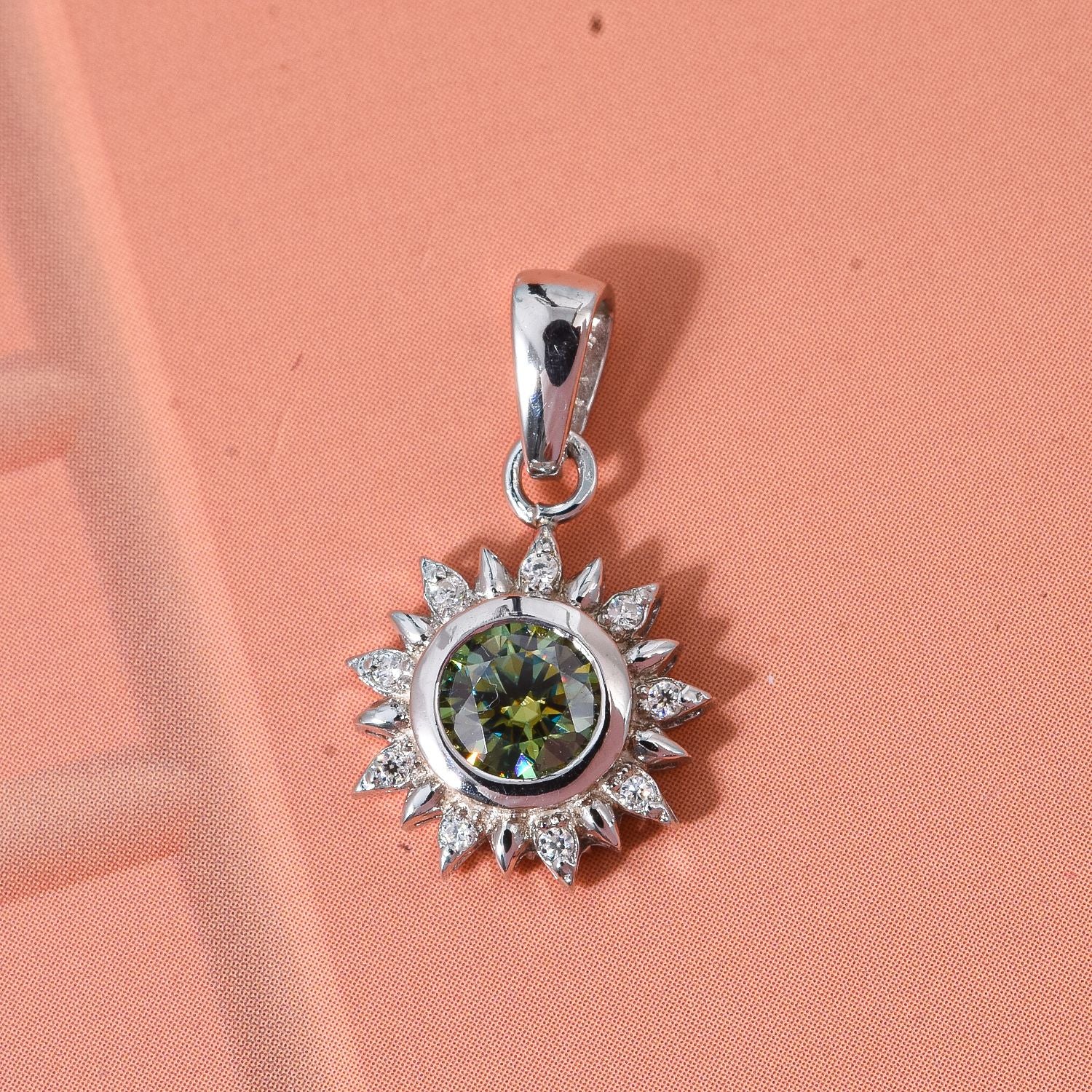 D'Joy Paraiba Moissanit Anhänger 925 Silber rhodiniert ca. 0,48 ct.