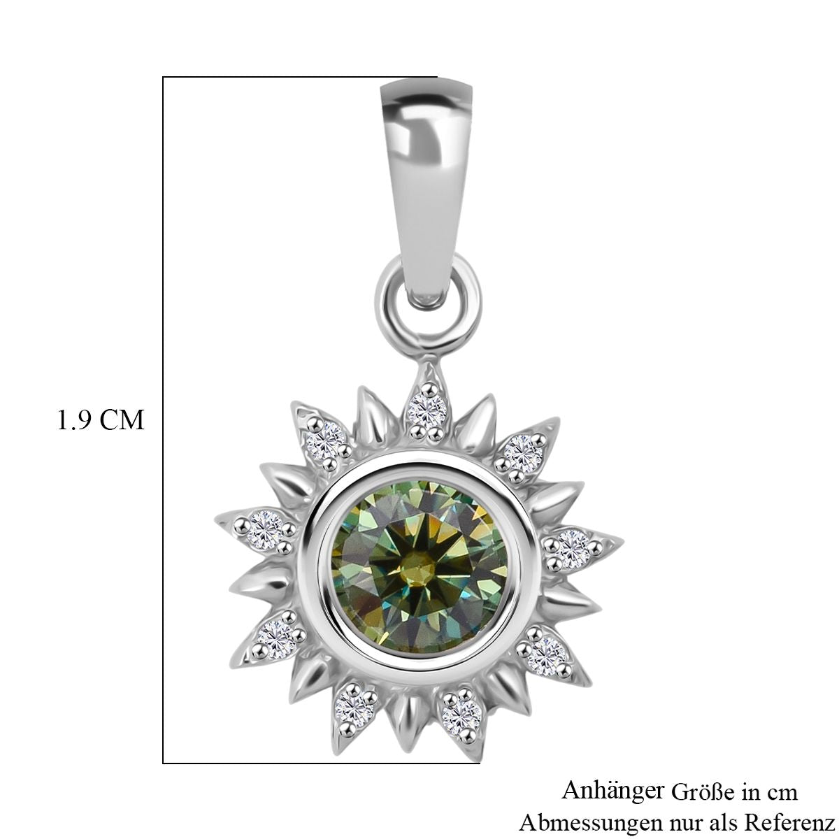 D'Joy Paraiba Moissanit Anhänger 925 Silber rhodiniert ca. 0,48 ct.