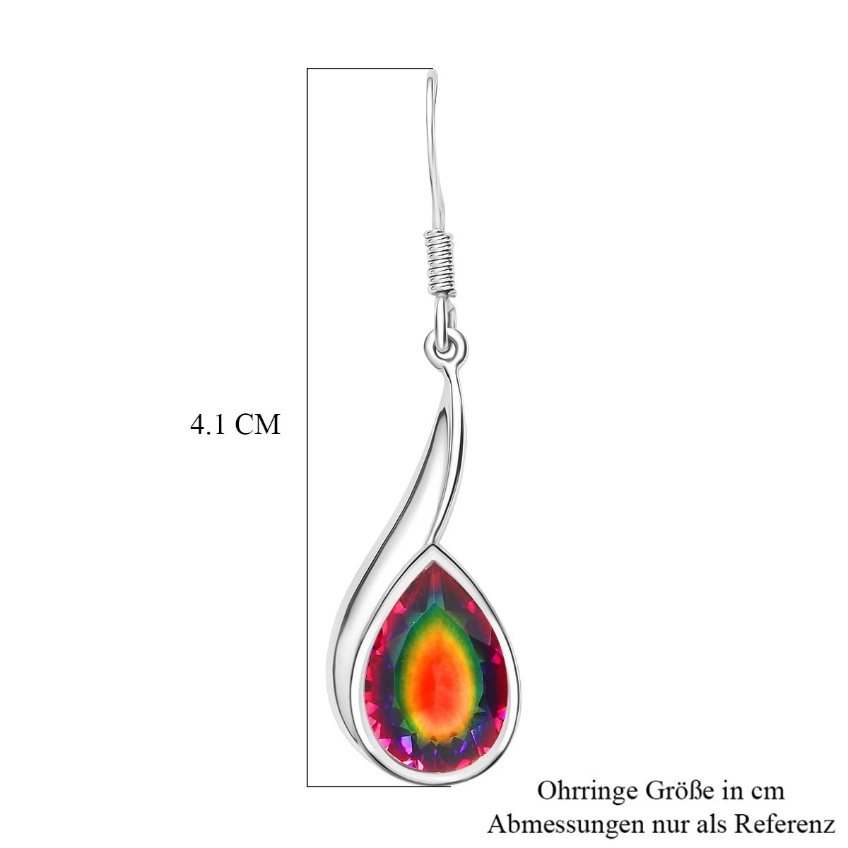 Sajen Silber-Himmlischer Quarz Ohrringe 925 Silber rhodiniert ca. 6.05 ct
