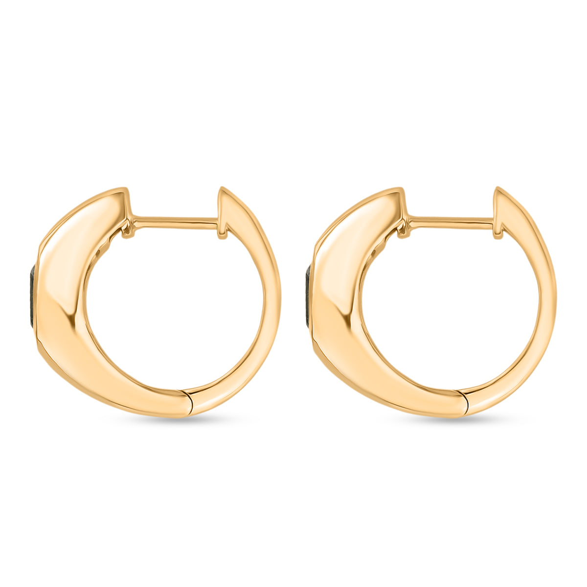 D'Joy Smaragd-Quarz Triplette Ohrringe 925 Silber 750 Gelb Vergoldet ca. 1,13 ct.