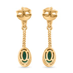 D'Joy Smaragd-Quarz Triplette Ohrringe 925 Silber 750 Gelb Vergoldet ca. 1,13 ct.