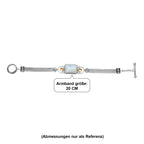 Sajen Silber-Grauer Mondstein, Titanium Gold Mystischer Quarz Armband ca. 19 cm 925 Silber rhodiniert ca. 12.71 ct
