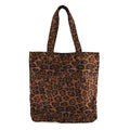 Shopper Tasche mit Leopardenmuster, 40x5,5x39cm, Braun