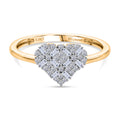 LUXURIANT DIAMOND - Lab Grown Diamant SI-GH Ring 925 Silber 750 Gelbgold vermeil (Größe 20.50) ca. 0.23 ct