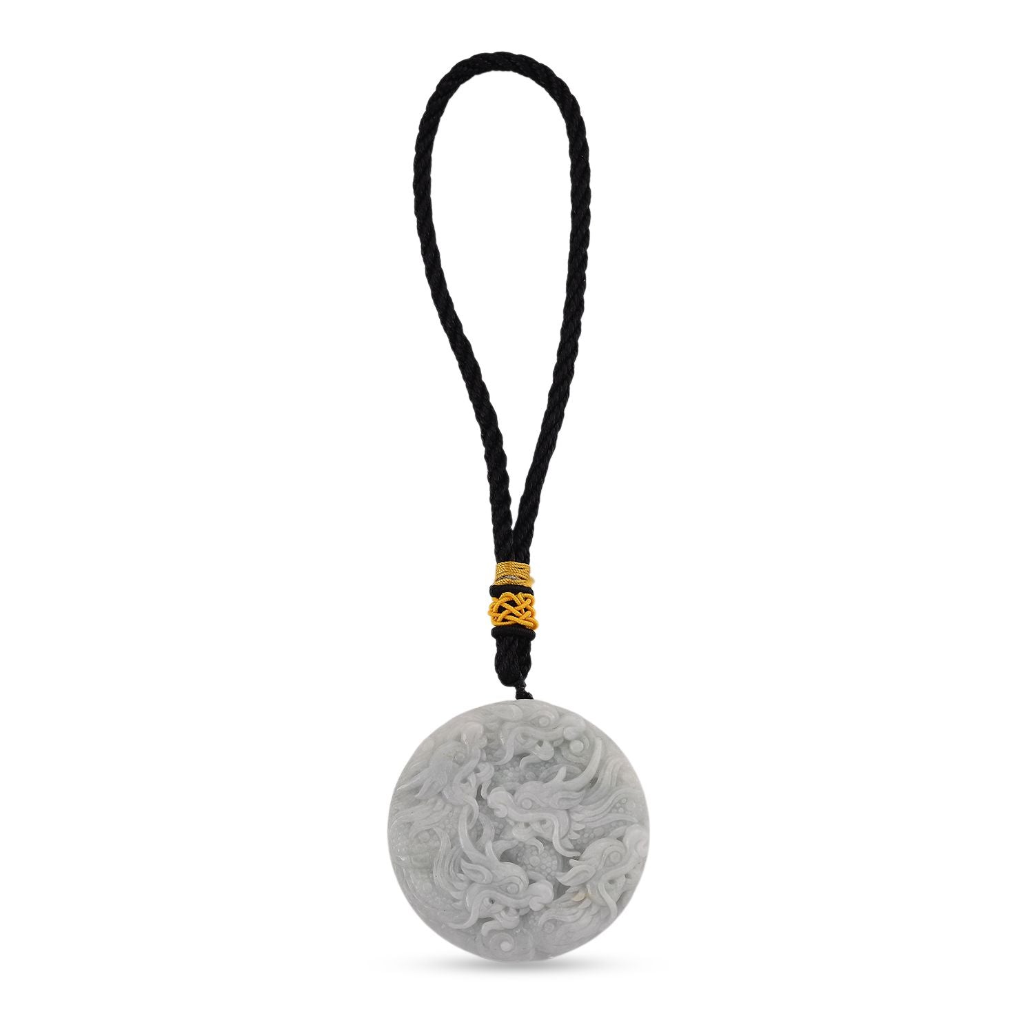 One piece  approx 45mm carving Double dragon  Burmese Type A Natural Jadeit hanging décor