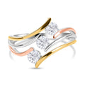 EVER TRUE Moissanit Ring Nickelfreies Messing, Dreifarbig, (Größe 17.00) ca. 0,71 ct