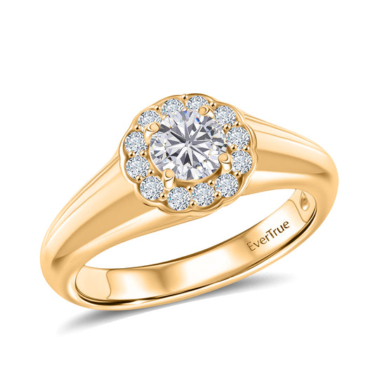 EVER TRUE Moissanit Ring Nickelfreies Messing (Größe 21.00) ca. 0,69 ct