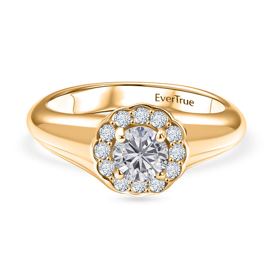 EVER TRUE Moissanit Ring Nickelfreies Messing (Größe 21.00) ca. 0,69 ct