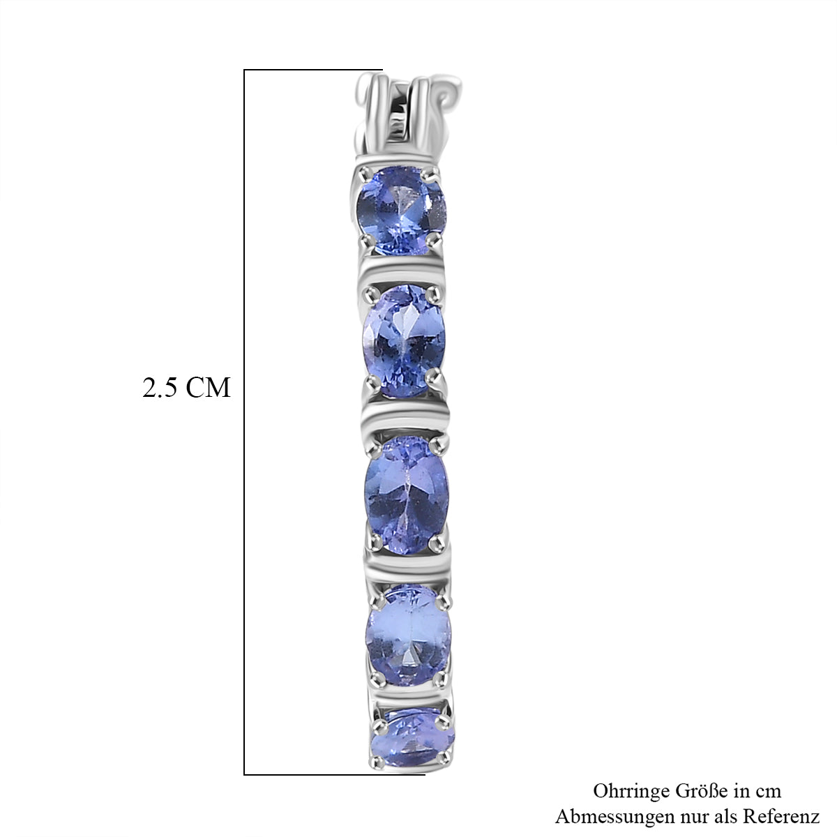D'Joy Tansanit Ohrringe 925 Silber rhodiniert ca. 1,86 ct.