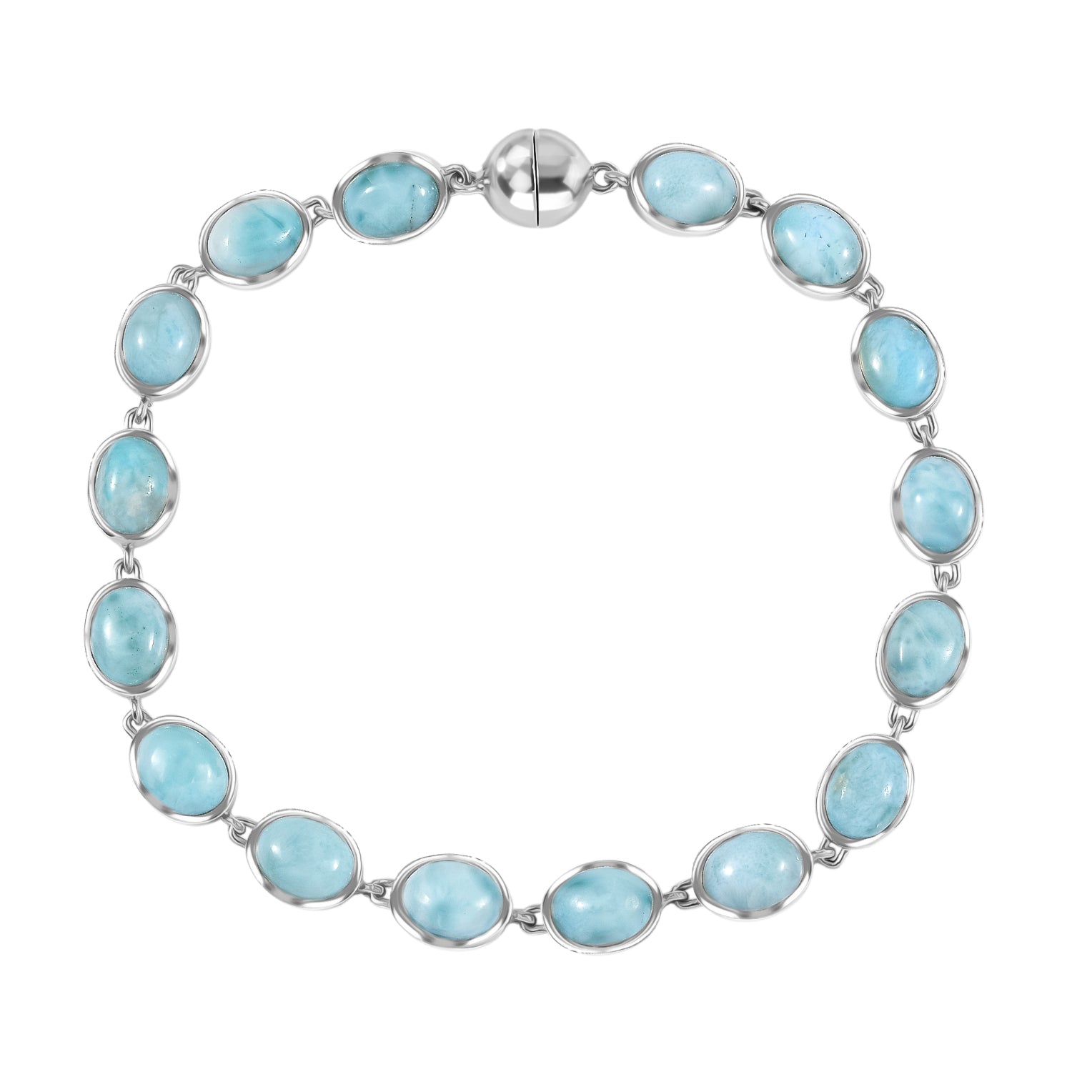 D'Joy Larimar Armband ca. 20 cm 925 Silber rhodiniert ca. 23,49 ct.
