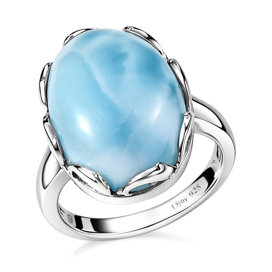 D'Joy Larimar Ring 925 Silber rhodiniert (Größe 18.00) ca. 13,99 ct