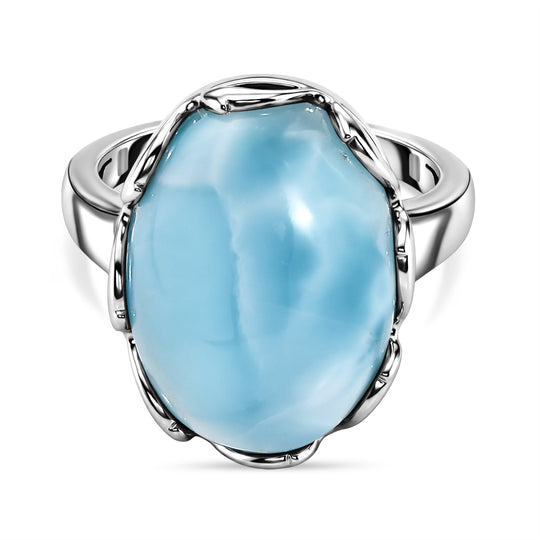 D'Joy Larimar Ring 925 Silber rhodiniert (Größe 18.00) ca. 13,99 ct