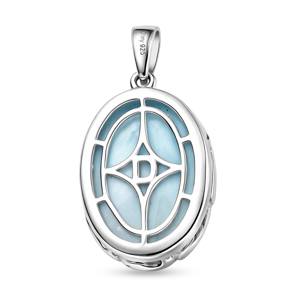 D'Joy Larimar Anhänger 925 Silber rhodiniert ca. 13,99 ct.