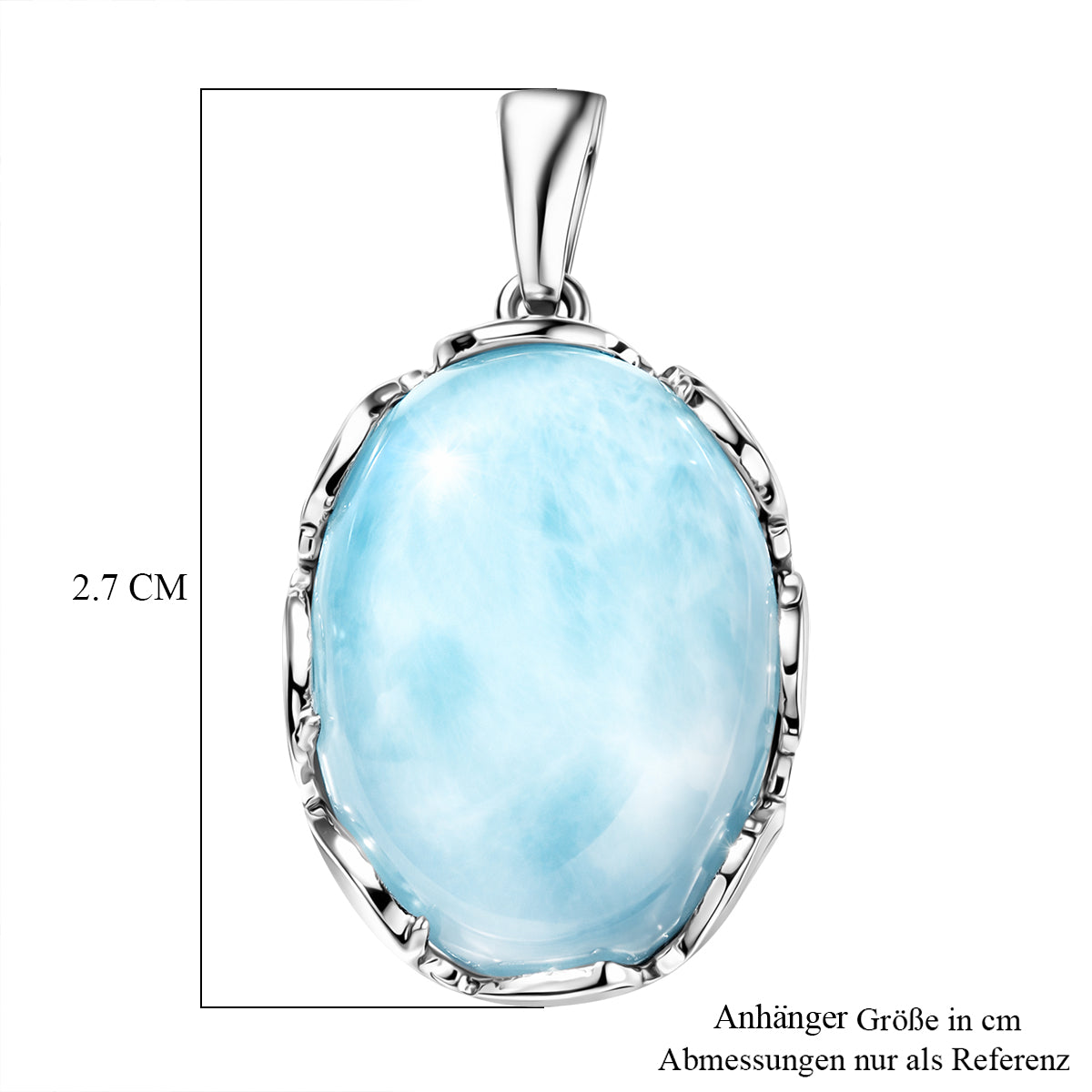D'Joy Larimar Anhänger 925 Silber rhodiniert ca. 13,99 ct.