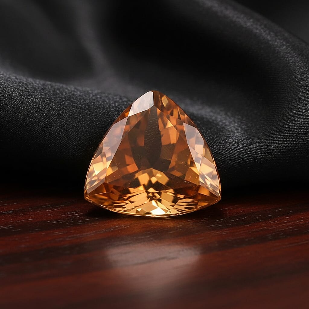AAAA Natural Golden Tanzanite Trillion 7 Faceted Cut, ca. 1.20 ct
