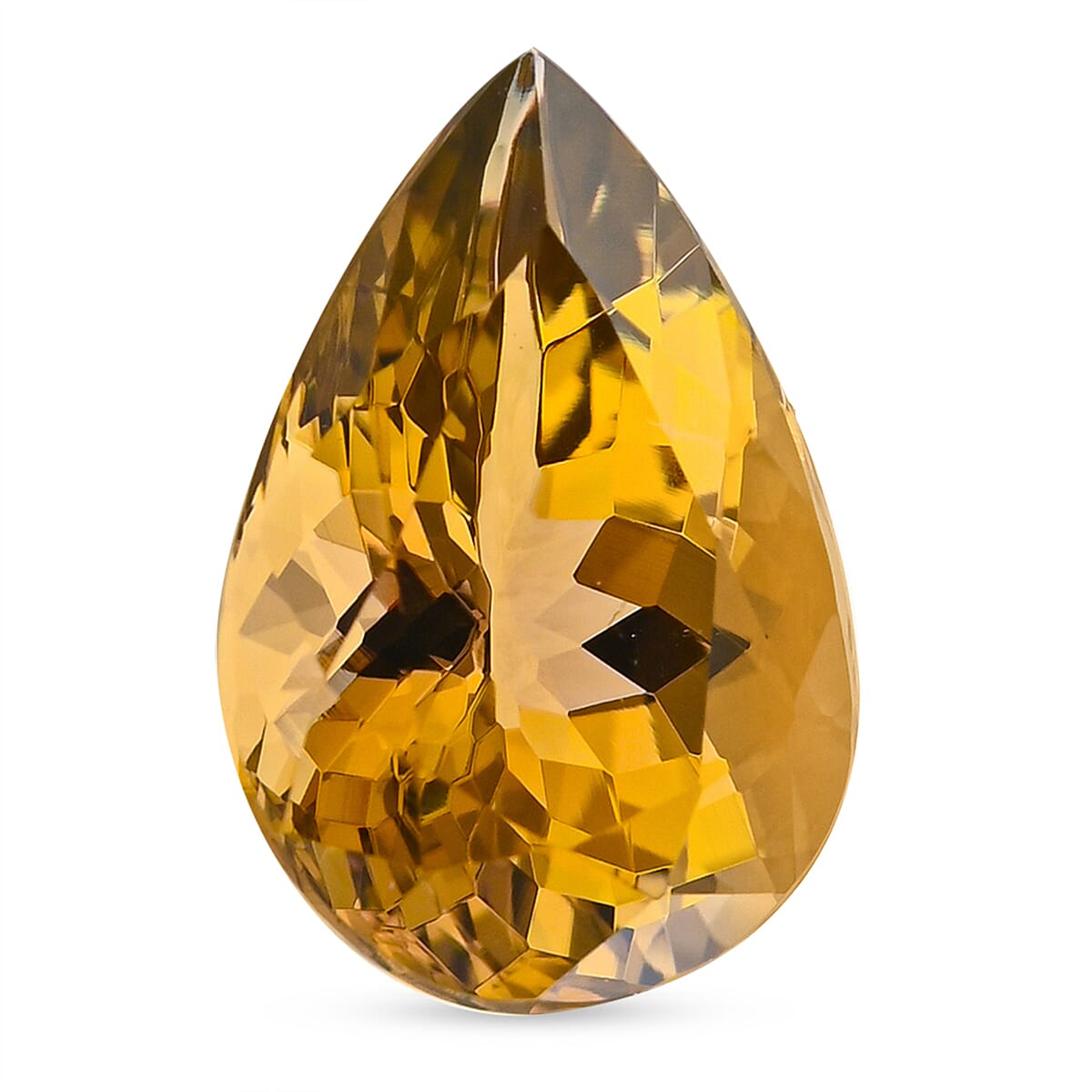 AAAA Natural Golden Tanzanite Pear 9x6 Faceted Cut, ca. 1.20 ct