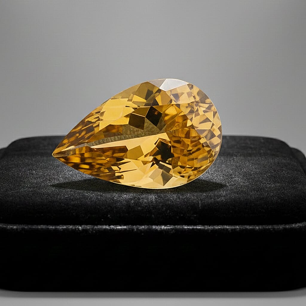 AAAA Natural Golden Tanzanite Pear 9x6 Faceted Cut, ca. 1.20 ct