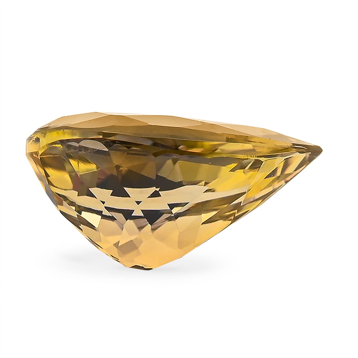 AAAA Natural Golden Tanzanite Pear 9x6 Faceted Cut, ca. 1.20 ct