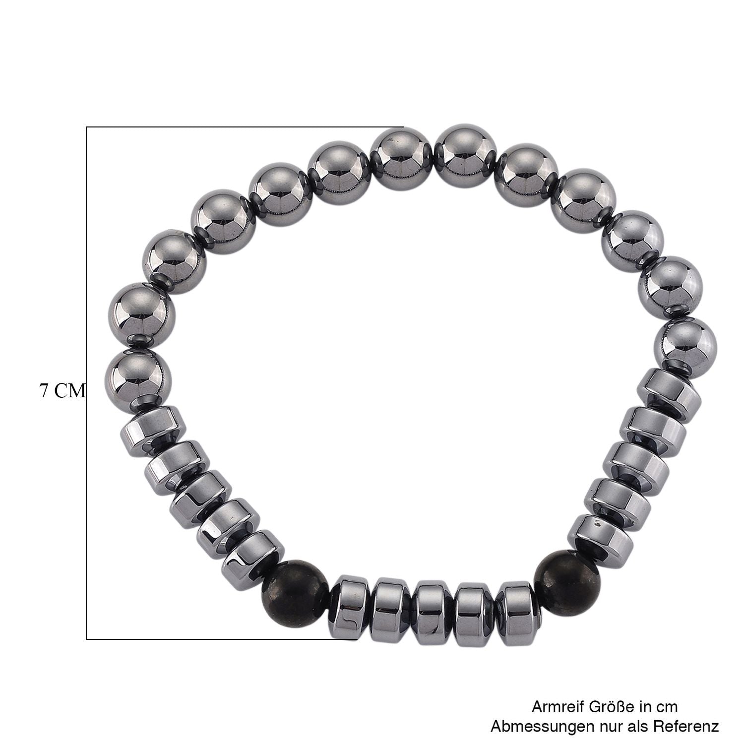 Shungit, Terahertz Armband Flexibles cm ca. 45.00 ct