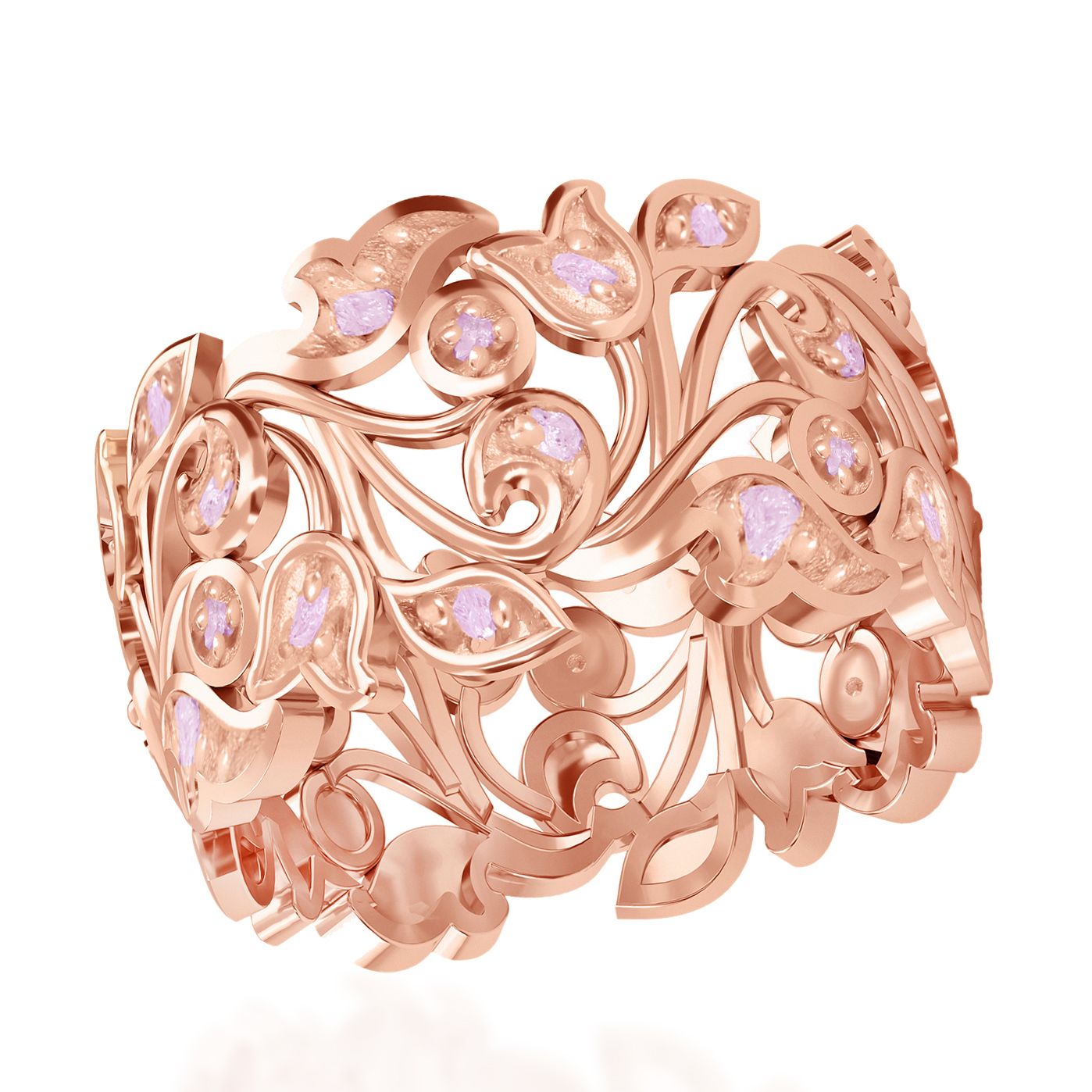 D'Joy Rosa Diamant Ring 925 Silber 750 Roségold vermeil (Größe 20.00) ca. 0.36 ct