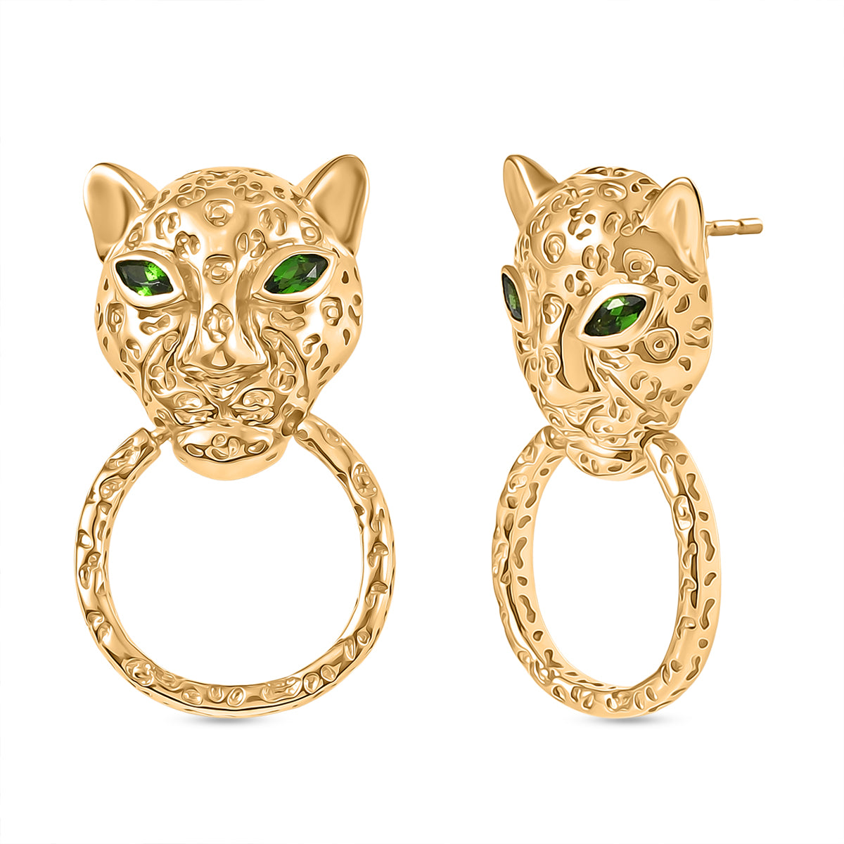 EVER TRUE Natürlicher Chromdiopsid Ohrringe Nickelfreies Messing ca. 0,36 ct.