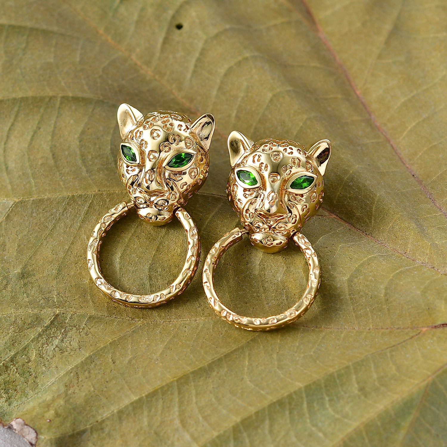 EVER TRUE Natürlicher Chromdiopsid Ohrringe Nickelfreies Messing ca. 0,36 ct.