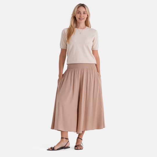 LA MAREY Palazzo Culotte aus Viskose, One Size EU 36-44, Schwarz
