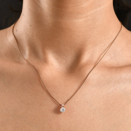 Moissanit Anhänger 925 Silber rosévergoldet ca. 0,50 ct