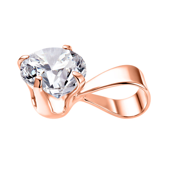Moissanit Anhänger 925 Silber rosévergoldet ca. 0,50 ct