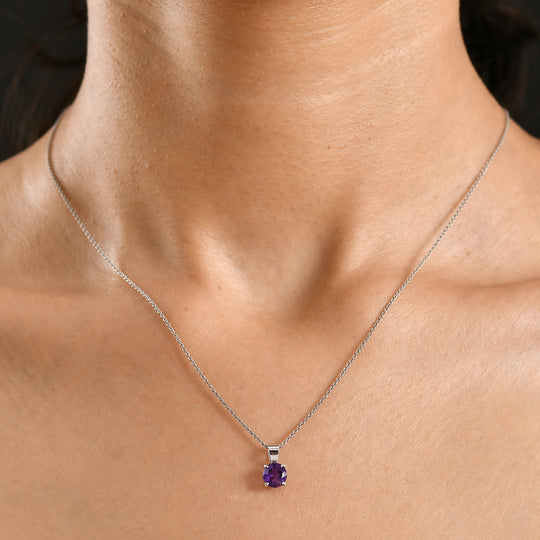 Afrikanischer Amethyst Anhänger 925 Silber platiniert ca. 0.48 ct