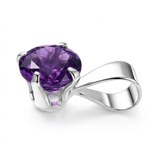 Afrikanischer Amethyst Anhänger 925 Silber platiniert ca. 0.48 ct