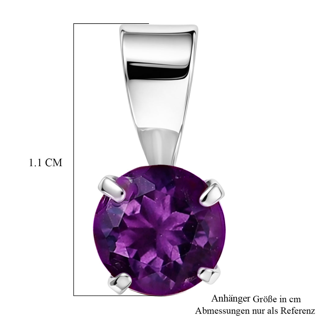 Afrikanischer Amethyst Anhänger 925 Silber platiniert ca. 0.48 ct