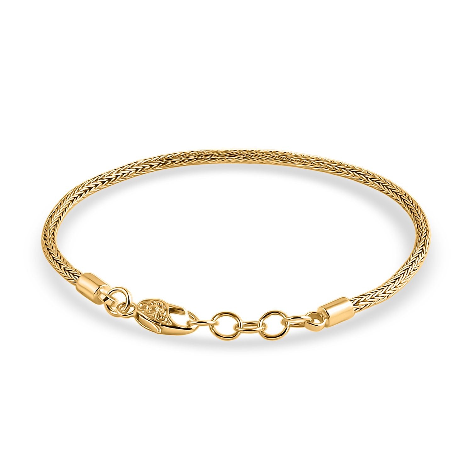 Royal Bali - D'Joy Tulang Naga Armband ca. 19 cm - 20 cm, 925 Silber 916 Gelbgold Vermeil  ca. 7,55g