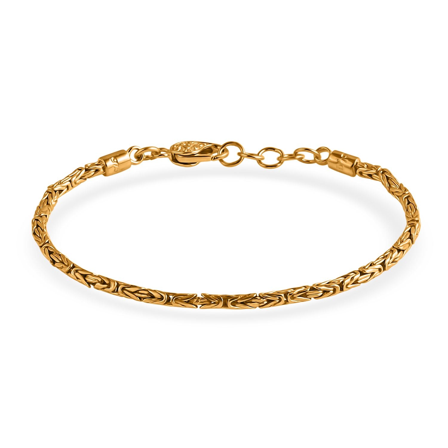 Royal Bali- D'Joy Bourbudur Armband ca. 19 cm - 20 cm, 925 Silber 916 Gelbgold Vermeil  ca. 7,85g
