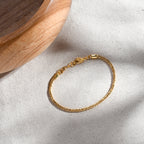 Royal Bali- D'Joy Bourbudur Armband ca. 19 cm - 20 cm, 925 Silber 916 Gelbgold Vermeil  ca. 7,85g