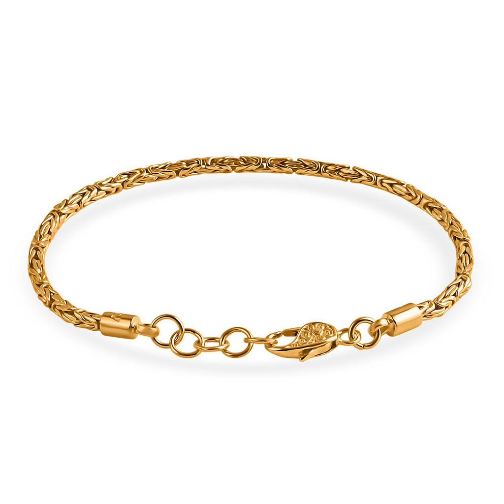 Royal Bali- D'Joy Bourbudur Armband ca. 19 cm - 20 cm, 925 Silber 916 Gelbgold Vermeil  ca. 7,85g