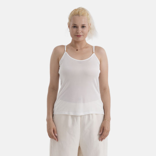 LA MAREY Seidentop, Maulbeerseide-Viskose-Mix, Größe L, Khaki