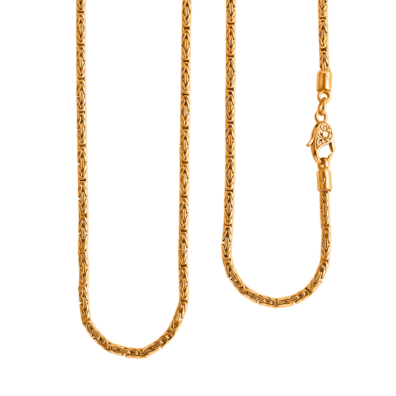 Royal Bali - D'Joy Bourbudur Halskette,925 Silber 916 Gelbgold Vermeil ca. 50 cm ca. 20,90g