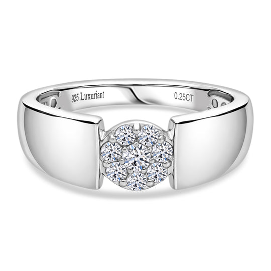LUXURIANT 0,56 ct. SI-GH Labor Diamant Ring, 925 Silber 750 Gelbgold Vermeil