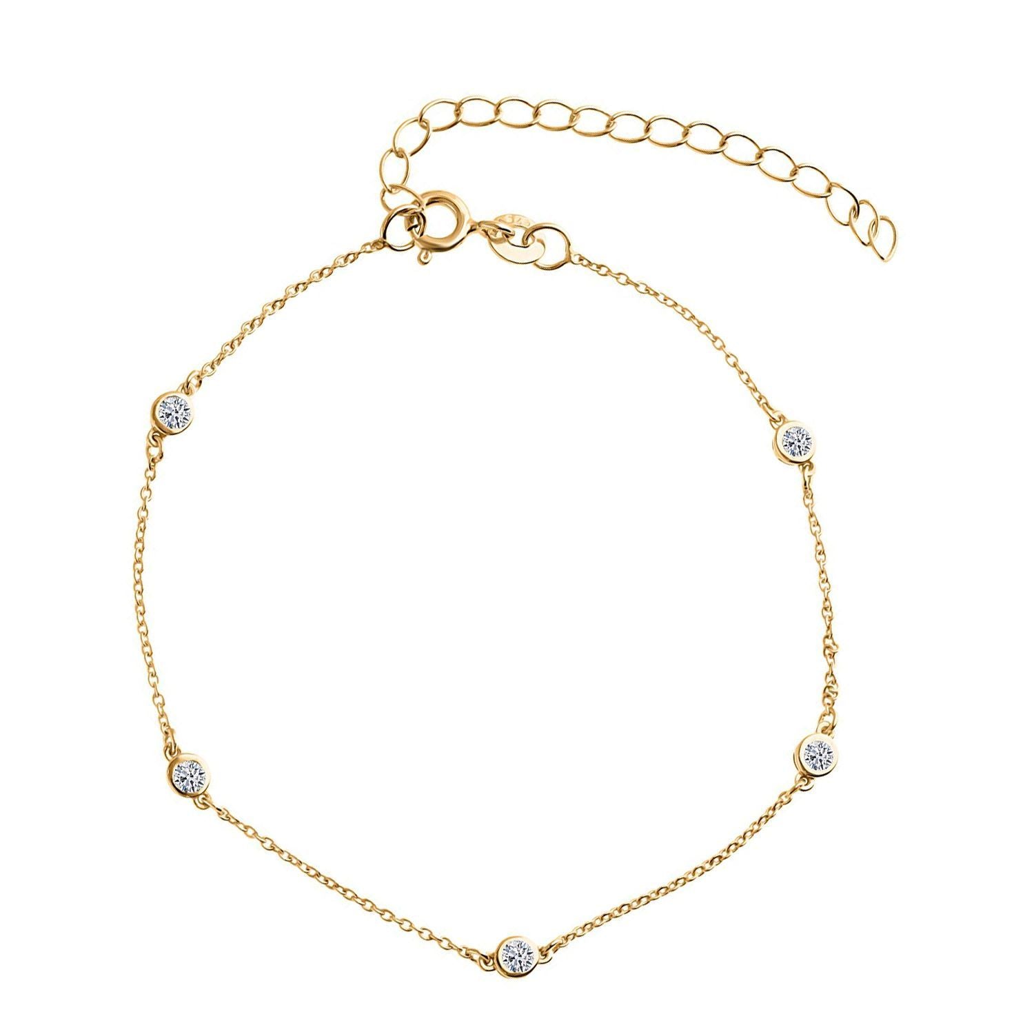 LUXURIANT DIAMOND - Lab Grown Diamant SI-GH Armband ca. 19 cm 925 Silber 750 Gelbgold vermeil ca. 0.25 ct
