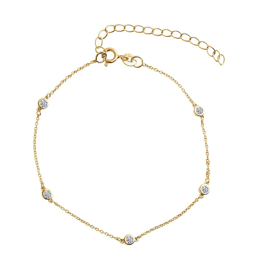LUXURIANT DIAMOND - Lab Grown Diamant SI-GH Armband ca. 19 cm 925 Silber 750 Gelbgold vermeil ca. 0.25 ct