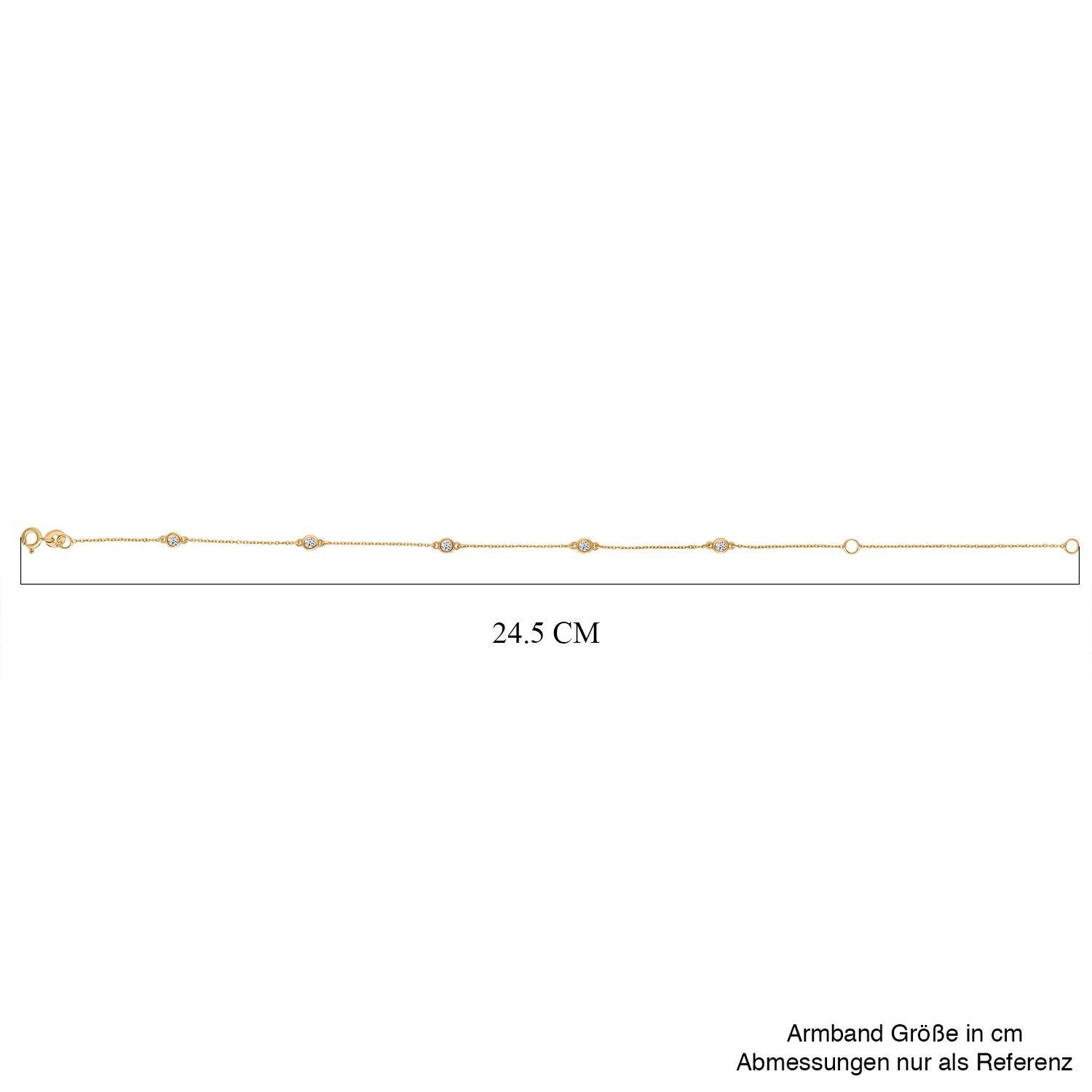 LUXURIANT DIAMOND - Lab Grown Diamant SI-GH Armband ca. 19 cm 925 Silber 750 Gelbgold vermeil ca. 0.25 ct