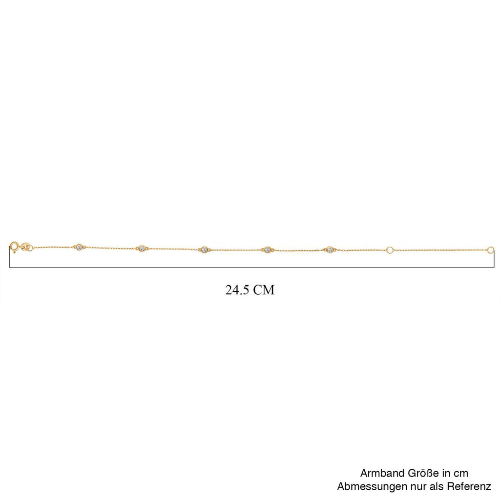 LUXURIANT DIAMOND - Lab Grown Diamant SI-GH Armband ca. 19 cm 925 Silber 750 Gelbgold vermeil ca. 0.25 ct
