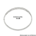 Weißer Zirkonia Armreif ca. 19 cm Nickelfreies Messing, Silbefarben, 4.00 ct