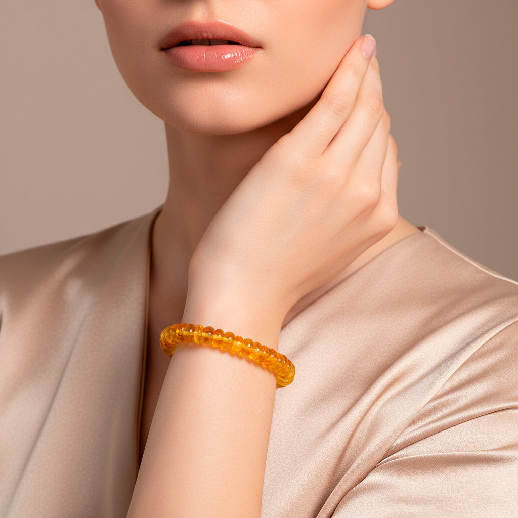 Natürliches balitsches Bernstein Armband, flexibel, (ca. 18 -19 cm)