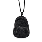 Majestätischer Wächter - Schwarzer Jadeit- Tiger, Halskette Flexibles cm ca. 110.00 ct