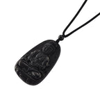 Majestätischer Wächter - Schwarzer Jadeit- Guanyin, Halskette Flexibles cm ca. 95.00 ct