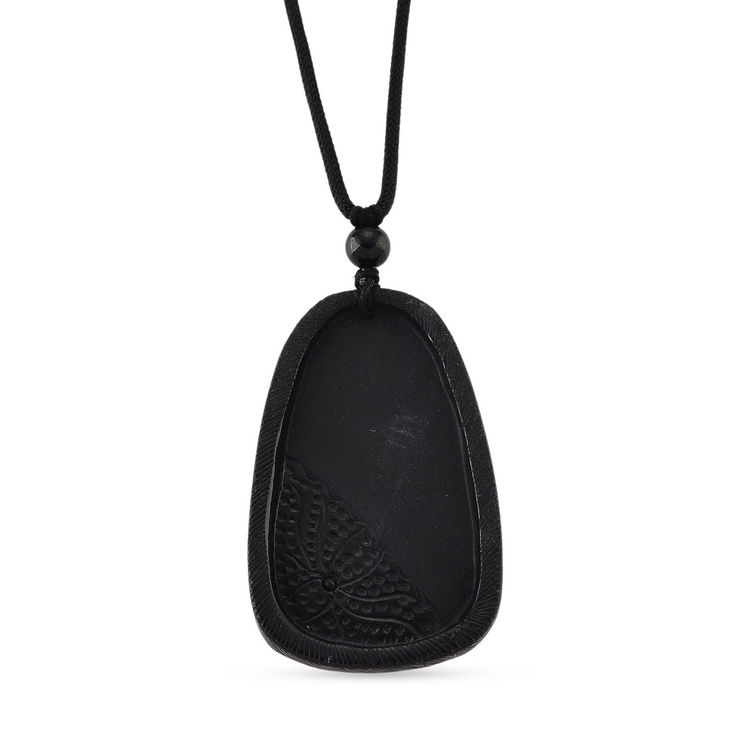 Majestätischer Wächter - Schwarzer Jadeit- Guanyin, Halskette Flexibles cm ca. 95.00 ct