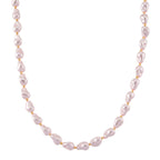 Rosa Muschelkernperle (10x14 mm) Halskette ca. 50 cm Reine Legierung gelb vergoldet